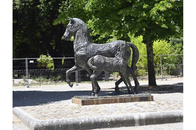 i cavalli dell'Istrice in piazzadella Lizza